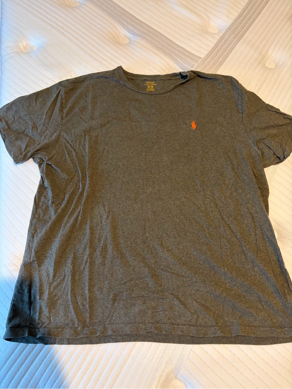 Polo by Ralph Lauren Dark Gray Crew Neck Tee with Orange Pony